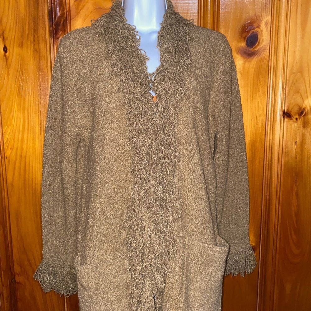 Dialogue xs cardigan brown front pockets